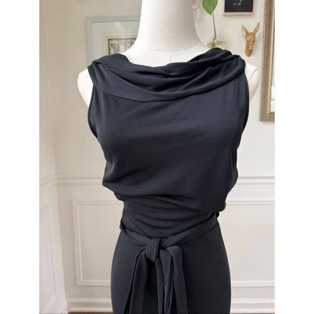 Diane Von Furstenberg Wrap Dress Open Draped Back Cowl Neck 4 6 S - Picture 2 of 10